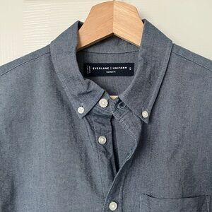 Everlane Uniform Standard Fit Blue Cotton Button Down Shirt, Men’s XS